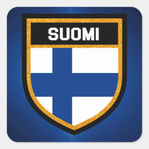 Finse vlag vierkante sticker