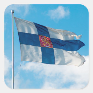 Finse vlag vierkante sticker