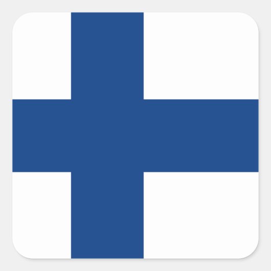 Finse vlag vierkante sticker (Voorkant)