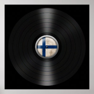 Finse vlag Vinyl Record Album Grafisch Poster