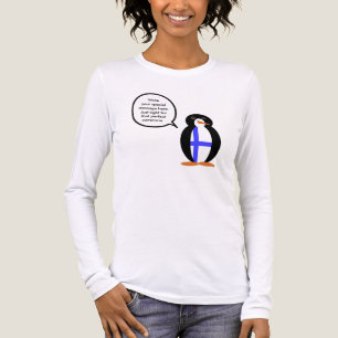 Finse Vlag Wilde Natuur Pinguïn Persoonlijk Cadeau Tri-Blend Shirt
