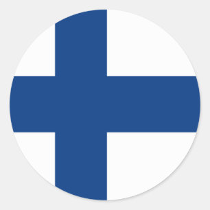 Finse vlaggen ronde sticker