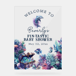 Fintastic een moderne rustieke Waterverf Baby show Acryl Bord