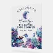 Fintastic een moderne rustieke Waterverf Baby show Acryl Bord (Hoek)