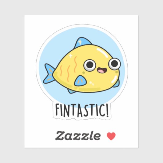 Fintastic Funny Fish Pun Sticker (Vel)