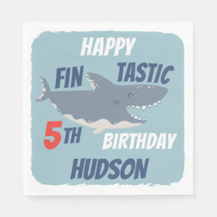 Fintastic Happy Shark Birthday Party, elke leeftij Servet