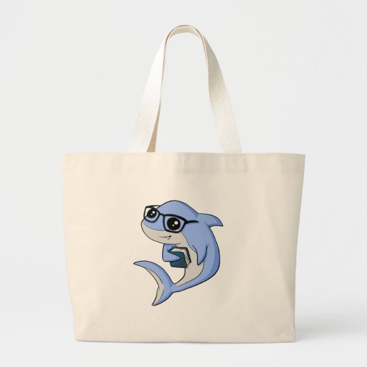 "Fintellectuele" haai! Grote Tote Bag (Voorkant)