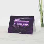 Finya prénom carte rétro lilas anniversaire (Dos)