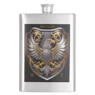 Fiole d'aigle d'or en argent personnalisé