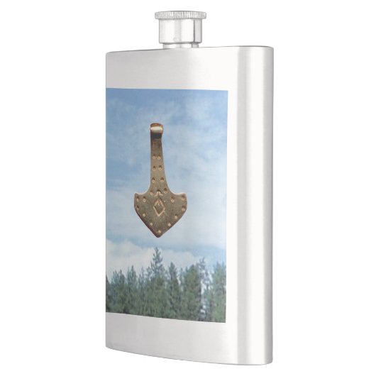 Fiole en acier inoxydable Gold Thor Hammer (Gauche)