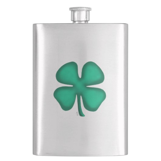 Fiole en acier inoxydable Lucky 4 Leaf Irish Clove (devant)