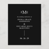 Fiona Black Bold Monogram Moderne bruiloft (Voorkant)