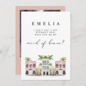 FIONA Charleston Photo Bridesmaid Carte de Proposi (Devant / Derrière)