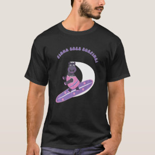 Fiona de Baby hippo van Cburn nati gaat surfen T-shirt