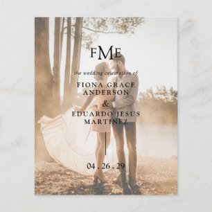 Fiona Foto Vet Monogram Modern Huwelijk Flyer