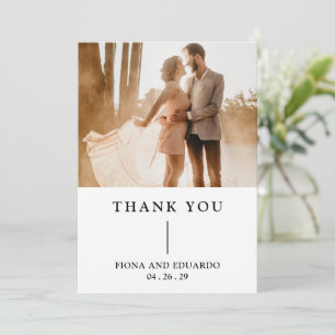Fiona foto vet monogram moderne bruiloft bedankkaart