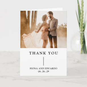 Fiona foto vet monogram moderne bruiloft bedankkaart
