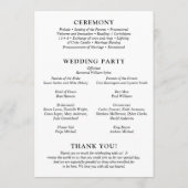 Fiona foto vet monogram moderne bruiloft programma (Achterkant)