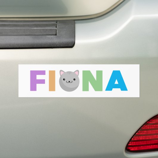 Fiona Grey or Ginger Cat Bumper Sticker (En voiture)