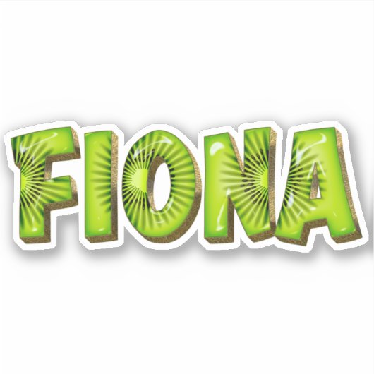Fiona Name Kiwi Design Aufkleber Sticker (Voorkant)