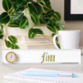 Fiona, Nom, Logo, Plaque De Nom De Bureau Avec Hor