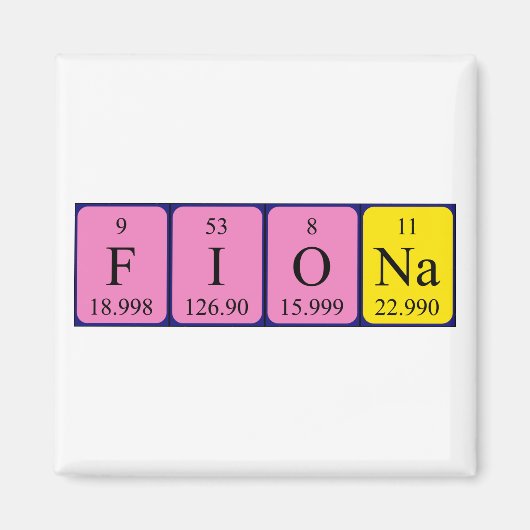 Fiona Periodieke Naam magnet Magneet (Voorkant)