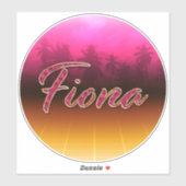 Fiona Prénom Golden rose Autocollants (Feuille)