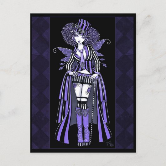 Fiona Purple Couture gothique Fée Carte postale (Devant)