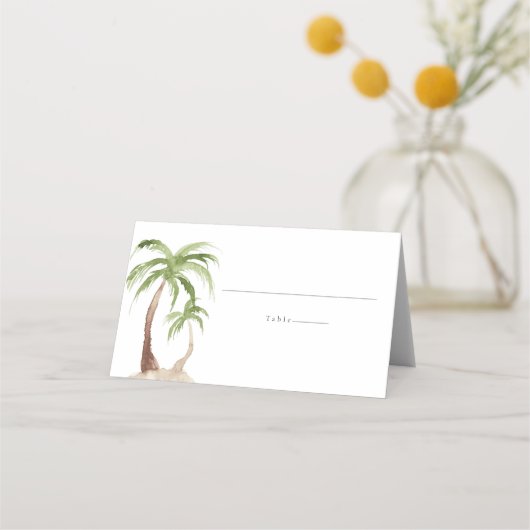 FIONA Waterverf Palm Tree Tropical Beach Guest (Voorkant)