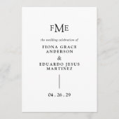 Fiona zwart-wit Bold Monogram Moderne bruiloft Programma (Voorkant)