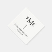 Fiona zwart-wit Bold Monogram Moderne bruiloft Servet (Hoek)