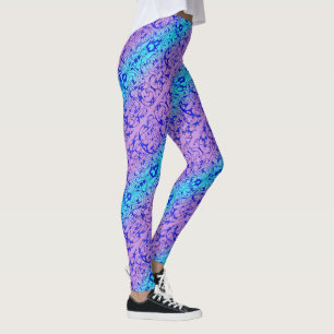 Fiore blauw en Paarse Leggings