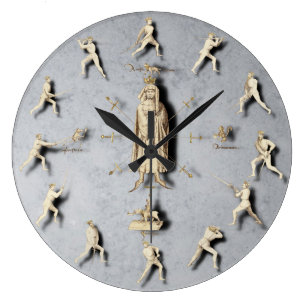 Fiore dei Liberi Wall Clock Grote Klok