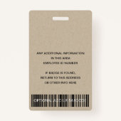 FIORY OFF WHITE GREEN EMPLOYEE FOTO BAR CODE NAME BADGE (Achterkant)