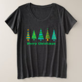 Fir Arbres Noël Plus Taille T-shirt (Design devant)