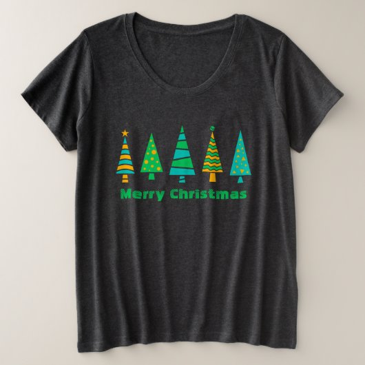 Fir Arbres Noël Plus Taille T-shirt (Design devant)
