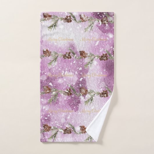 Fir Branches met pinnen op sneeuw Handdoek (Handdoek)