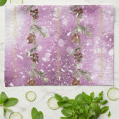 Fir Branches met pinnen op sneeuw Theedoek (Gevouwen)