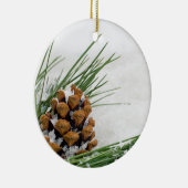 Fir Cone avec Flacons de neige rond Ornement de No (Droite)