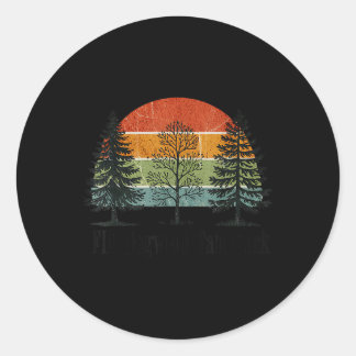 Fir Dogwood Tamarack Retro  Tree National P Ronde Sticker