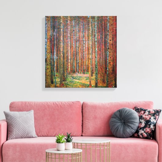 Fir Forest | Gustav Klimt | Canvas Afdruk (Insitu (Woonkamer))