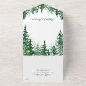 Fir Tree All in One Wedding Invite All In One Uitnodiging (Buitenkant)