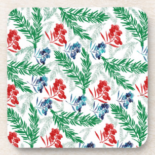 Fir Tree Branches met Berries Drankjes Onderzetter