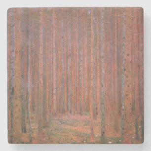 Fir Tree Forest (door Gustav Klimt) Stenen Onderzetter