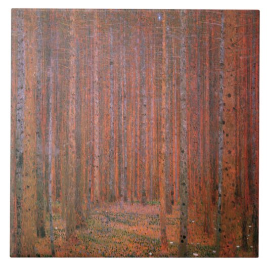 Fir Tree Forest (door Gustav Klimt) Tegeltje (Voorkant)