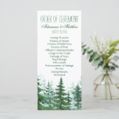 Fir Tree Huwelijksorder van Ceremonie Programma (Staand voorkant)