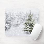 Fir Tree in Thick Snow Muismat (Met muis)