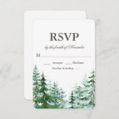 Fir Tree rustieke bruiloft RSVP (Voorkant / Achterkant)