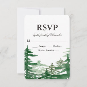 Fir Tree rustieke bruiloft RSVP