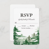 Fir Tree rustieke bruiloft RSVP (Voorkant / Achterkant)